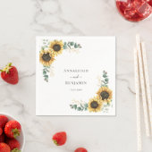 Zonnebloem Eucalyptus Floral Weddenschap Paper Servet (Insitu)