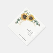 Zonnebloem Eucalyptus Floral Weddenschap Paper Servet (Hoek)