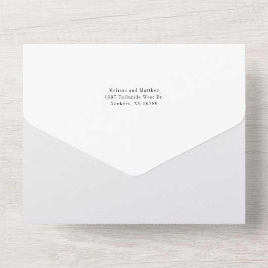 Zonnebloem Eucalyptus Geometric Floral Wedding All In One Uitnodiging (Achterkant)