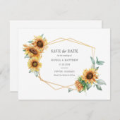 Zonnebloem Eucalyptus Geometric Save the Date (Voorkant / Achterkant)