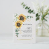 Zonnebloem Eucalyptus Geometric Vrijgezellenfeest Uitnodiging Briefkaart (Staand voorkant)