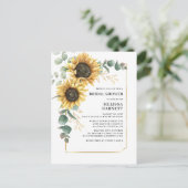 Zonnebloem Eucalyptus Geometric Vrijgezellenfeest Uitnodiging Briefkaart (Staand voorkant)