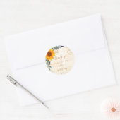 Zonnebloem Eucalyptus glitter dank u Ronde Sticker (Envelop)