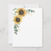 Zonnebloem Eucalyptus Greenery Script 50th Birthda Kaart (Achterkant)