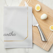 Zonnebloem Eucalyptus Greenery Script Persoonlijk Theedoek (Quarter Fold)