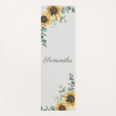 Zonnebloem Eucalyptus Greenery Script Persoonlijk Yogamat (Voorkant)