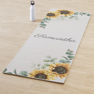 Zonnebloem Eucalyptus Greenery Script Persoonlijk Yogamat