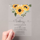 Zonnebloem Eucalyptus Greenery Wedding Acryl Uitnodigingen (Insitu (Draagbaar))