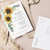 Zonnebloem Eucalyptus Greenery Wedding Vow Renewal Uitnodiging Briefkaart