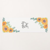 Zonnebloem Eucalyptus Greenery Yoga Quote Yogamat (Voorkant (horizontaal))