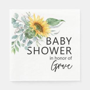 Zonnebloem Eucalyptus Groene Baby Shower Servet