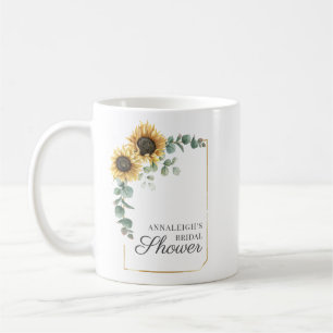 Zonnebloem Eucalyptus Groene Script Bruidsdouche Koffiemok
