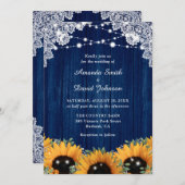 Zonnebloem Eucalyptus Hout Kant Marine Blauw Bruil Kaart (Voorkant / Achterkant)
