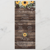 Zonnebloem Eucalyptus Houten Trouwprogramma Programma (Achterkant)