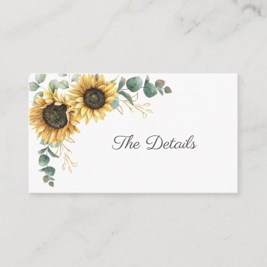 Zonnebloem Eucalyptus Leaves Weddenschap Informatiekaartje (Voorkant)