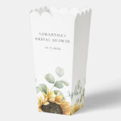 Zonnebloem Eucalyptus Liefde in Bloei Bruidsborrel Bedankdoosjes (Achterkant)