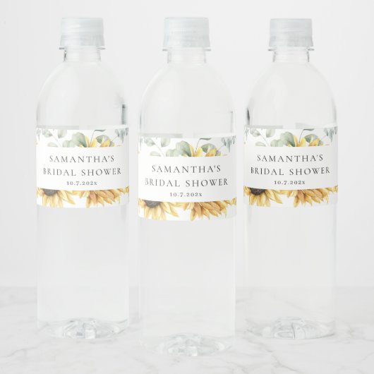 Zonnebloem Eucalyptus Liefde in Bloom Vrijgezellen Waterfles Etiket (Flessen)