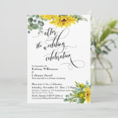 Zonnebloem Eucalyptus Na de Trouwfeestviering Kaart (Staand voorkant)