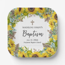 Zonnebloem Eucalyptus Palm Boho Vierkant Doopfeest
