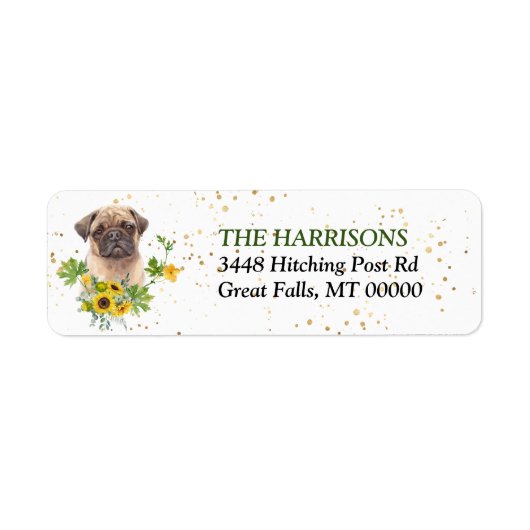 Zonnebloem Eucalyptus Pug Return Label (Voorkant)