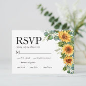 Zonnebloem Eucalyptus Rustiek Hout QR Code RSVP Ka (Staand voorkant)