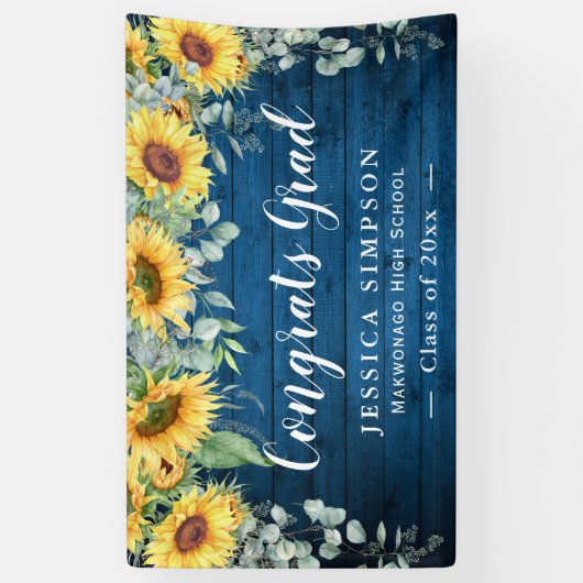 Zonnebloem Eucalyptus Rustige Afstuderen Afstudere Spandoek (Verticaal)