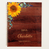 Zonnebloem Eucalyptus rustige houtmonogram Planner (Voorkant)