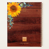 Zonnebloem Eucalyptus rustige houtmonogram Planner (Achterkant)