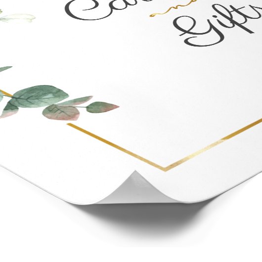 Zonnebloem Eucalyptus Rustige kaarten en schittere Poster (Hoek)