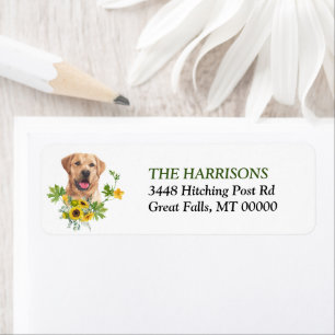 Zonnebloem Eucalyptus Yellow Labrador Retriever Etiket