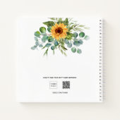 Zonnebloem, eucalyptusgroenscriptnaam notitieboek (Achterkant)