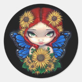 Zonnebloem Fairy Sticker (Voorkant)