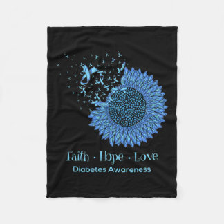 Zonnebloem Faith Hope Love Diabetes Awareness Diab Fleece Deken