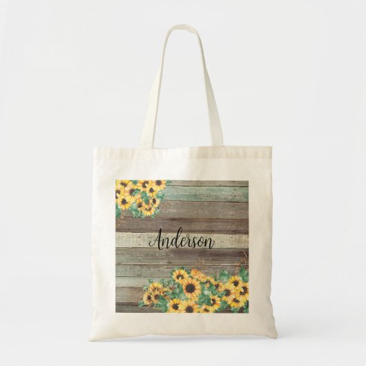 Zonnebloem Familienaam Tote Bag (Voorkant)