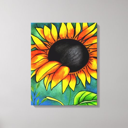 Zonnebloem Fantasy Canvas Afdruk (Voorkant)