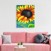 Zonnebloem Fantasy Canvas Afdruk (Insitu (Woonkamer))