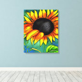 Zonnebloem Fantasy Canvas Afdruk (Insitu (Houten vloer))