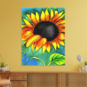 Zonnebloem Fantasy Canvas Afdruk (Insitu (Woonkamer))