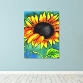 Zonnebloem Fantasy Canvas Afdruk (Insitu (Houten vloer))