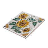 Zonnebloem Faux Mozaïek Wit Tegeltje (Zijkant)