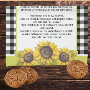 Zonnebloem Floral Black White Pset Theedoek