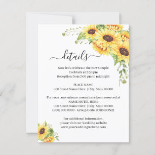 Zonnebloem Floral Boho Chic-kaart Kaart
