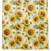 Zonnebloem Floral Pattern Douchegordijn (Voorkant)