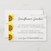 Zonnebloem Floral & Rustic Wood  Dank u Bedankkaart (Achterkant)