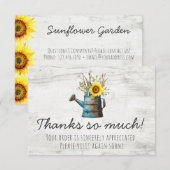 Zonnebloem Floral & Rustic Wood  Dank u Bedankkaart (Voorkant / Achterkant)