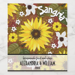 Zonnebloem Floral Sangria Wijn Etiket