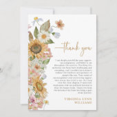 Zonnebloem foto Afstuderen dank u kaart (Voorkant)