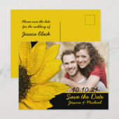 Zonnebloem foto bruiloft Save the Date Briefkaart (Voorkant / Achterkant)