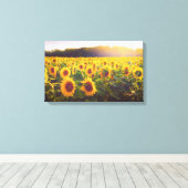 Zonnebloem foto canvas afdruk (Insitu (Houten vloer))