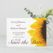 Zonnebloem Foto Floral Save the Date Card (Staand voorkant)